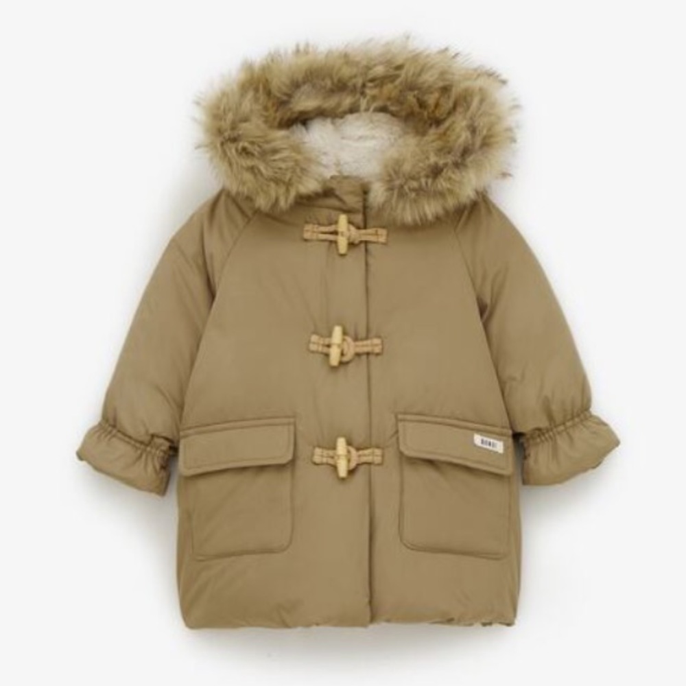 Zara Down Puffer Toggle Jacket NWT